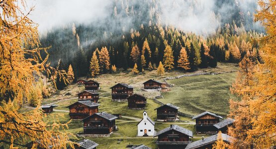 Almen, Bäume, Nebel | © Oberstalleralm Herbst (C) TVB Osttirol_Bachmann Elias