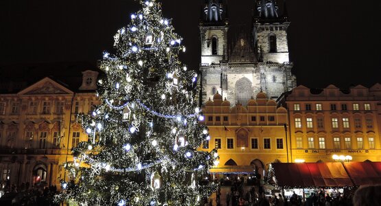 Adventmarkt, Christbaum, Lichterketten | © (c)pixabay