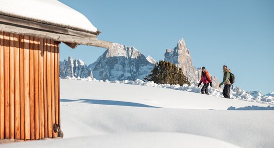 Schnee, Hütte, Wanderer | © ©gaiapanozzo